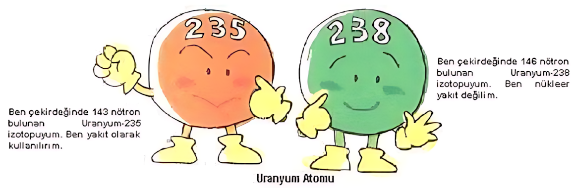 Uranyum-235 ve Uranyum-238 izotopları